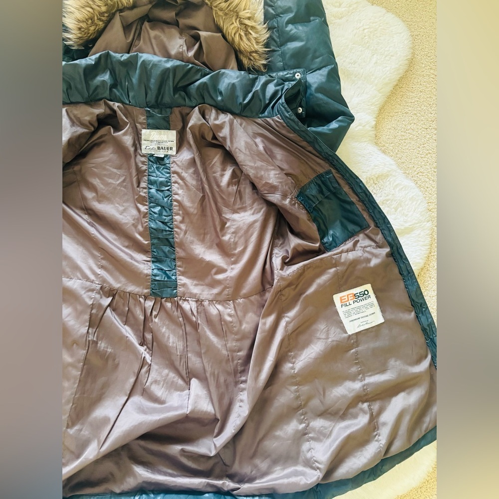 Eddie Bauer Stine Down Parka Deep Teal 550 Fill Premium Goose Down Size: Large - Picture 7 of 10